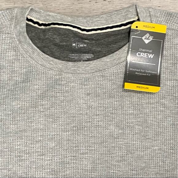Members Mark Shirt Mens Size Medium thermal Long Sleeve Crew NWT Light Grey - Picture 4 of 4